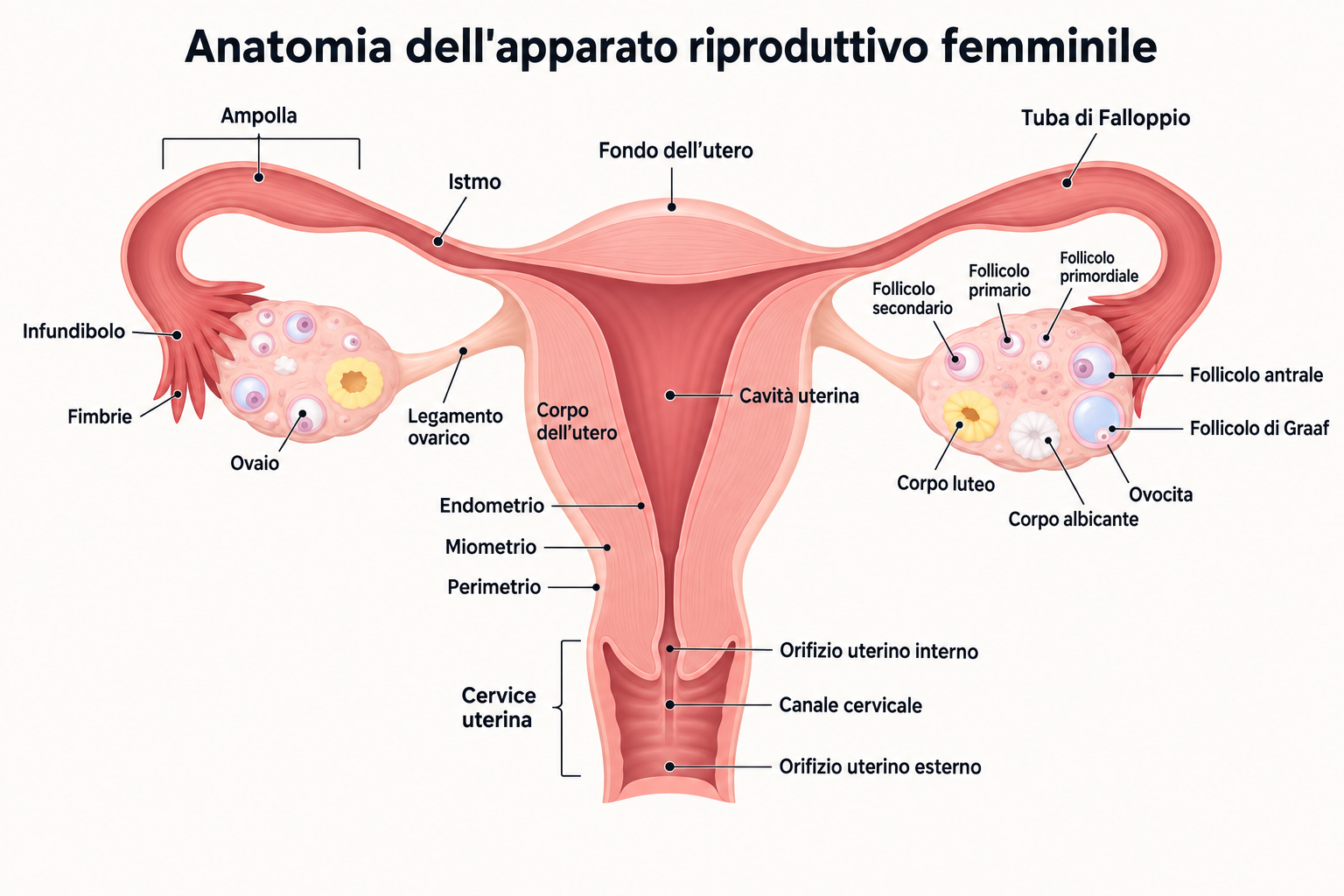 Anatomia dell'apparato riproduttivo femminile