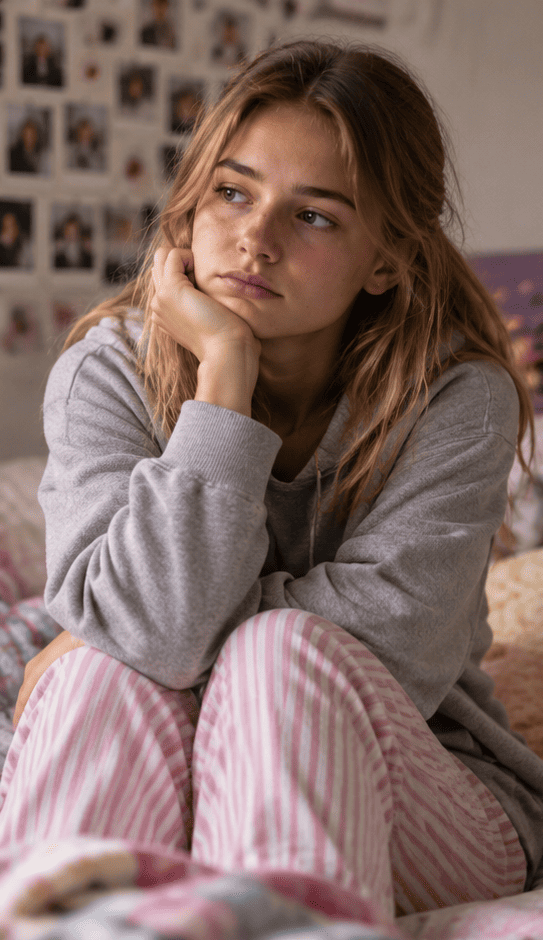 Ragazza nella fase delle prime mestruazioni
